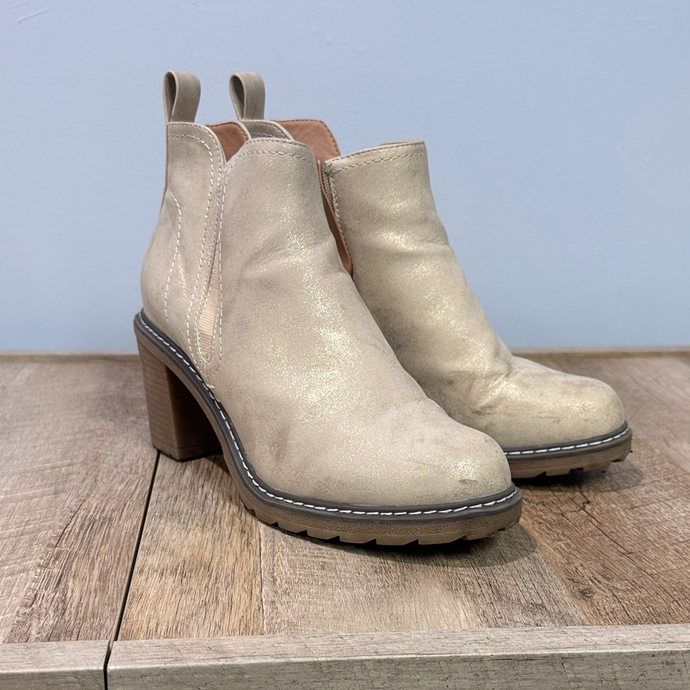 Elegant Cream Ankle Boots
